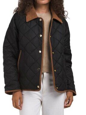 LONDON FOG Missy Corduroy Collared Quilted Jacket